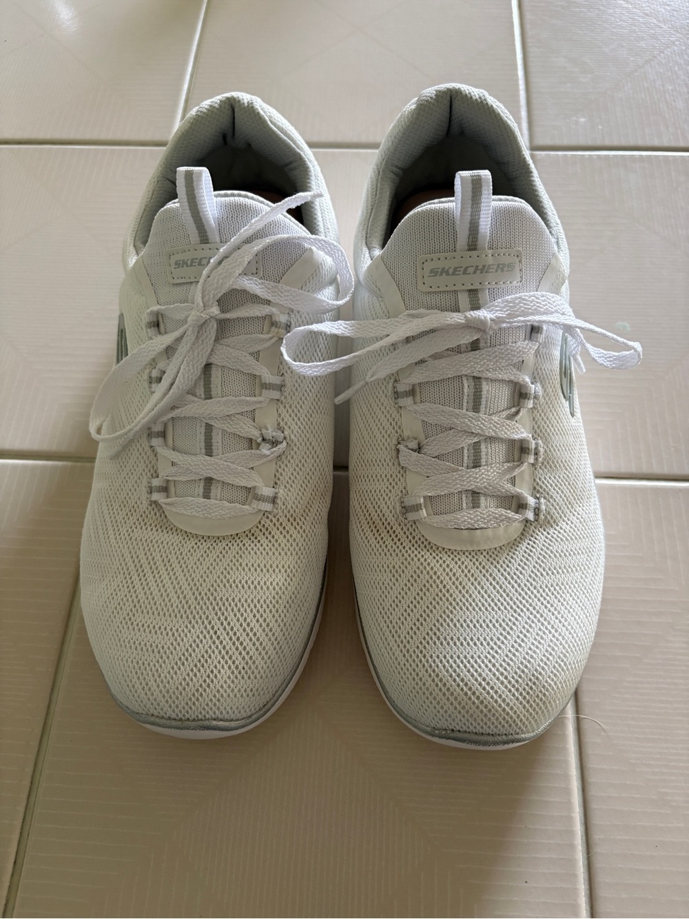 Skechers Women’s Lightweight White Mesh Sneakers